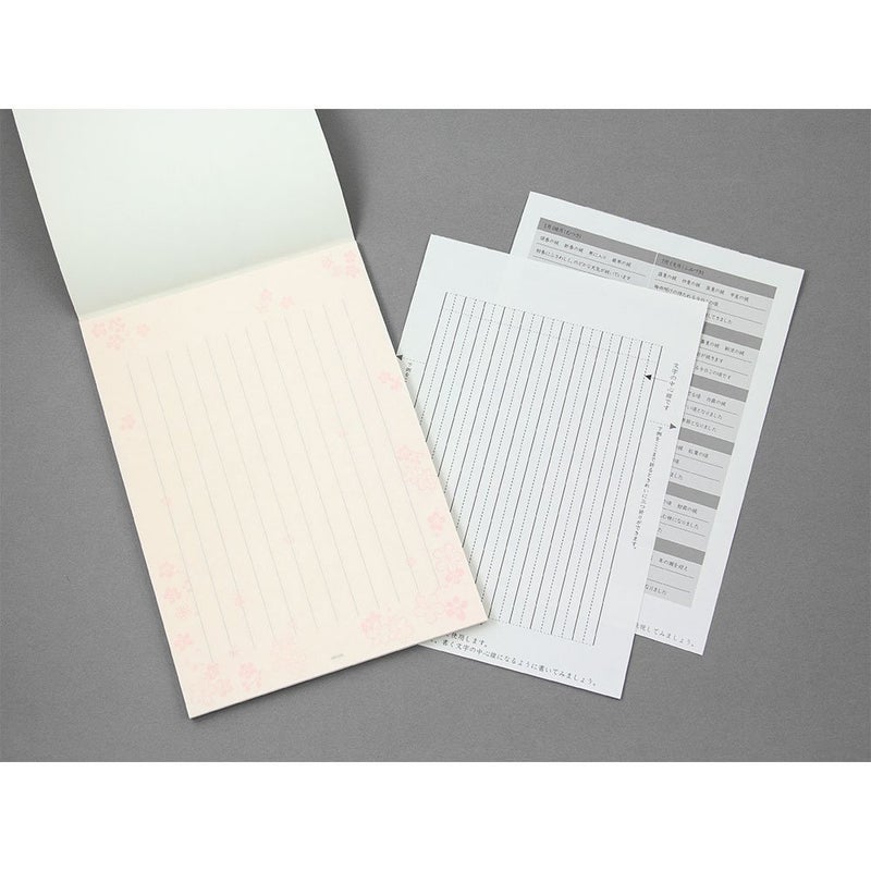 Designphil Midori 20517006 Stationery for Writing Beautiful Letters, Narrow Ruled, Floral Pattern - Image 3